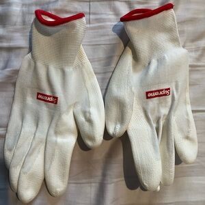 Supreme Red and White Logo painter Gloves